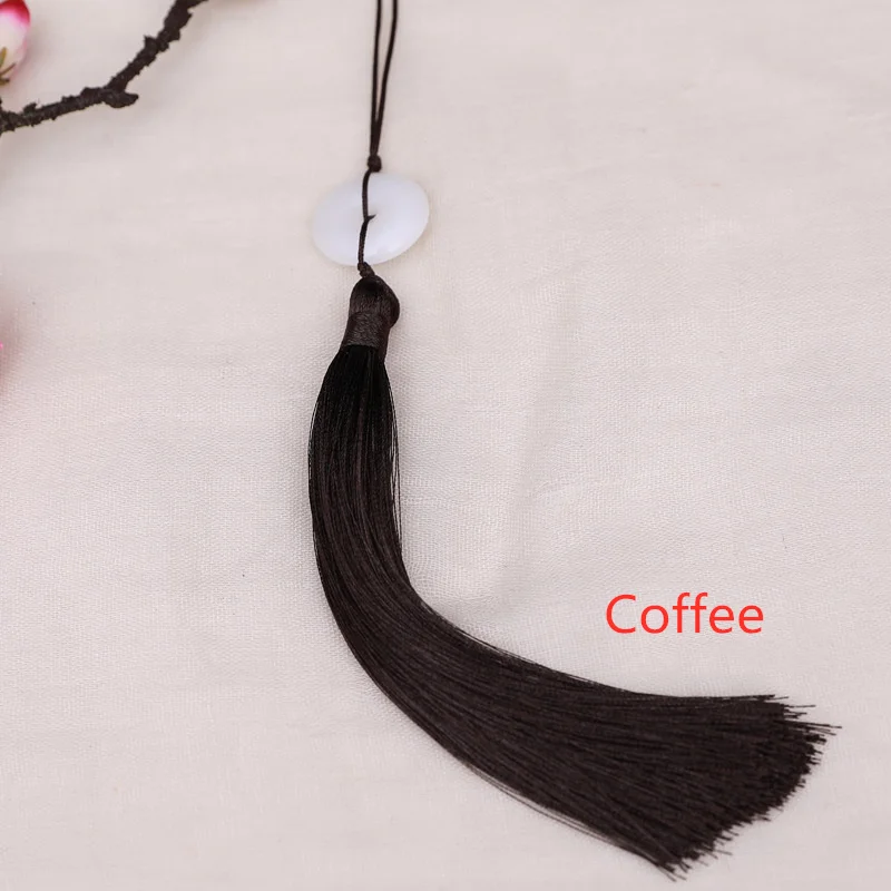 Coffee 5 шт. белая Нефритовая пряжка с символом мира кисточкой самодельный брелок шапки ремни Подвески для изготовления украшений занавес Подвеска для изготовления аксессуаров ремесло кисточкой - Цвет: Coffee