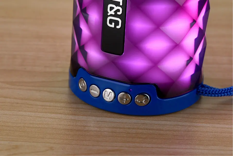 T& G 155 Мини Bluetooth динамик Алмазный портативный светодиодный светильник Открытый Беспроводной громкий динамик Поддержка громкой связи Вызов TF карта USB диск
