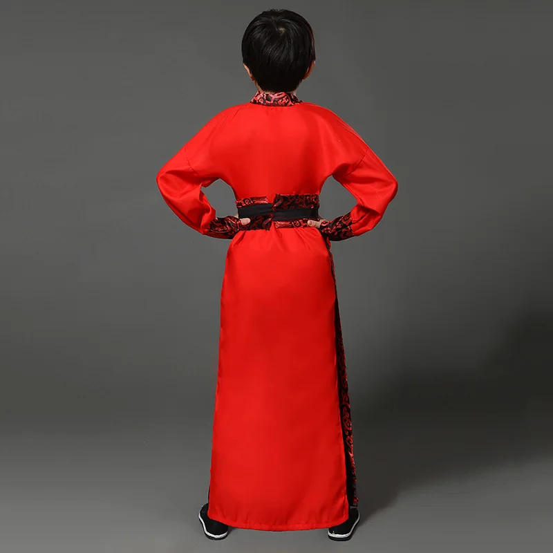 Костюм для мальчиков в стиле династии Hanfu Классический сатиновый костюм DNV10711 |