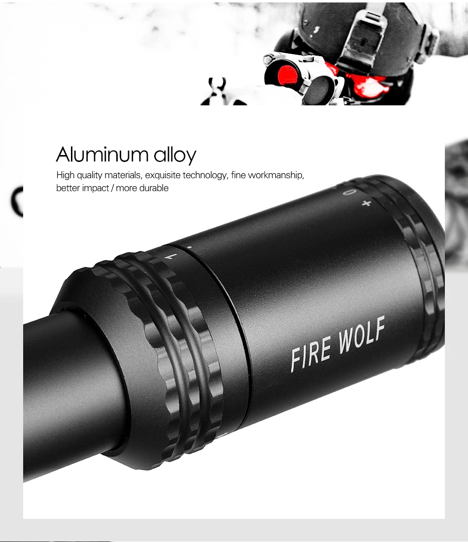 FRIE WOLF Серебряный 1-4X24 Riflescopes прицел Red Dot охотничий ж/крепления для AR15 AK