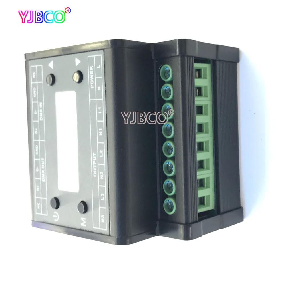 DMX302 Высокое напряжение DMX triac светодиодный регулятор яркости контроллер AC90V-240V 50 Гц/60 Гц Выход 3 канала 1A/CH для светодиодной панели света