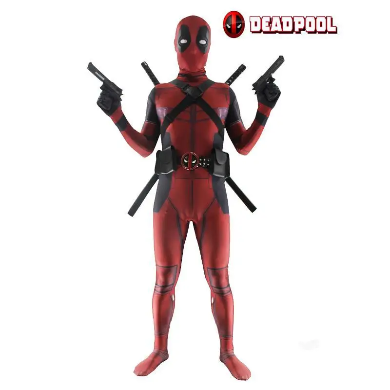 anime wade winston wilson cosplay unisex red full body spandex boy adult zentai bodysuit deadpool halloween fancy ball costumes free global shipping