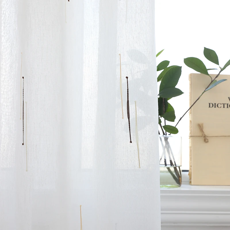 Innermor белые тюлевые шторы для гостиной вышитые полосатые тюль на окна