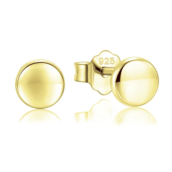 Gold Round Modian горячая Распродажа 925 пробы серебряные милые маленькие серьги-гвоздики в форме сердца для женщин модные круглые Роскошные блестящие ювелирные изделия - Окраска металла: Gold Round