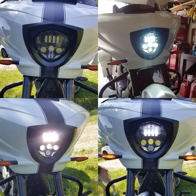 

60W LED Motorcycle Headlight High low Beam for Victory Cross-Country Motorcycle headlight Assembly for Victory Vegas