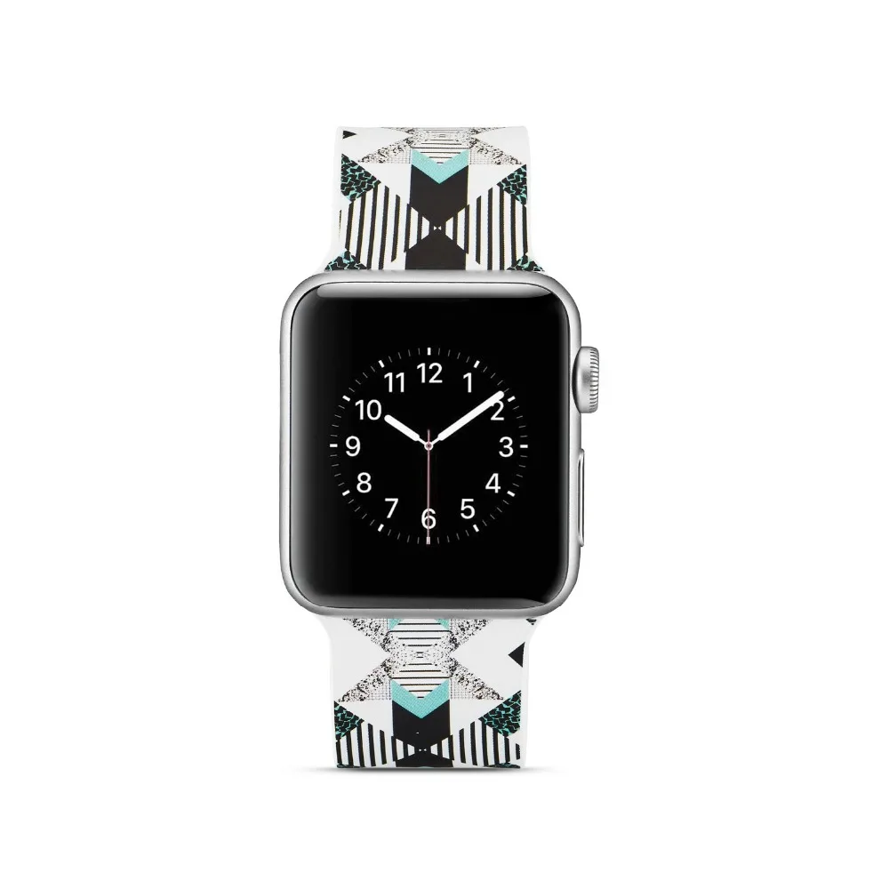 Граффити стиль силиконовый мягкий ремешок для Apple Watch 1 2 3 4 5 ремешок 38 мм 40 мм 42 мм 44 мм ремешок SmartWatch спортивный силиконовый наручный браслет