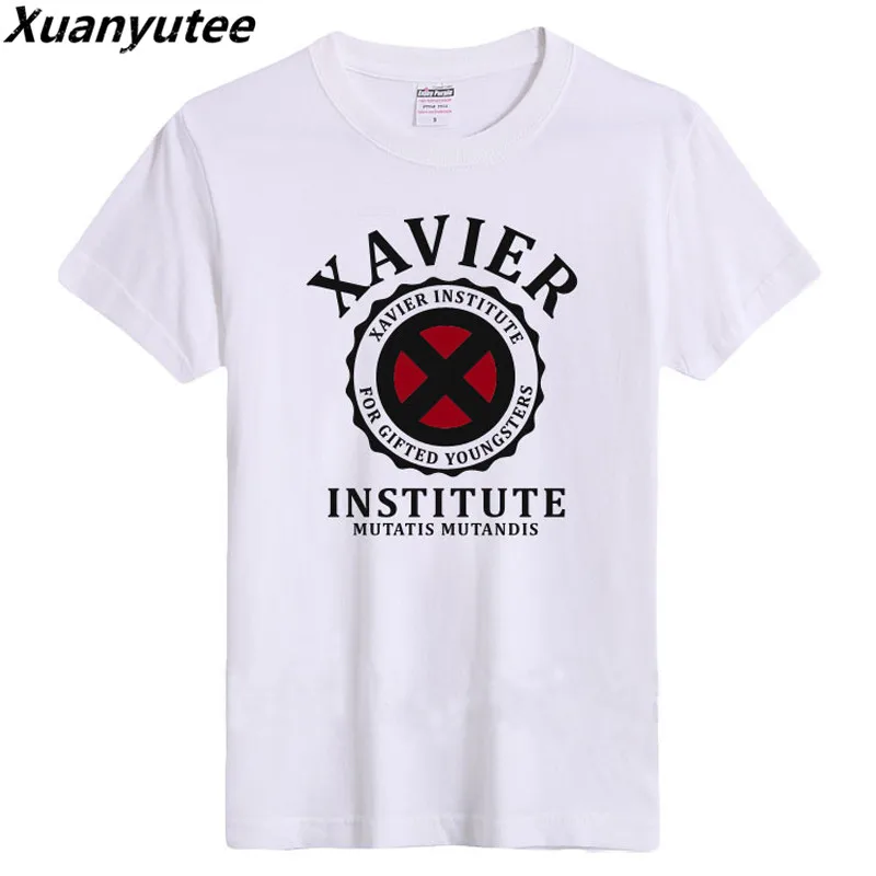 Xuanyute Xavier Institute T-shirt Men Summer Cotton O-neck Short Sleeved EU S 3XL Big Yard Casual Fit Print Gift Tee Shirt Homme | Мужская