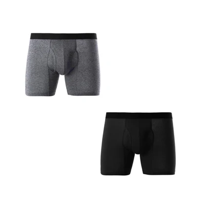 1gray1black Jerrinut мужские трусы-боксеры мужские хлопковые трусы длинные дышащие однотонные гибкие пляжные шорты боксеры сексуальное мужское нижнее белье - Цвет: 1gray1black