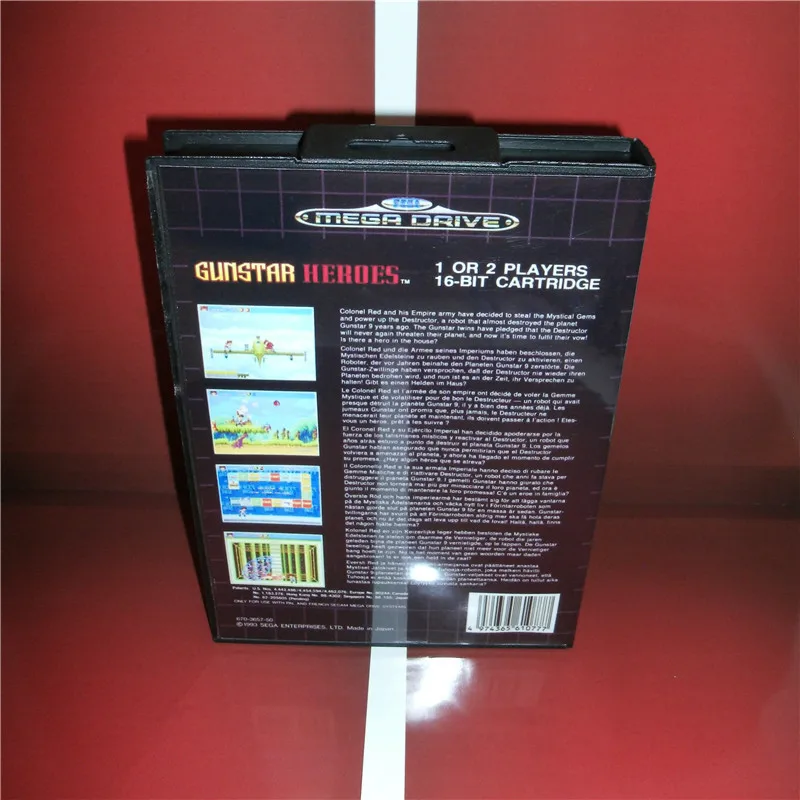 Gunstar герои ЕС крышки с коробкой и руководством для Sega Megadrive игровой консоли 16 бит