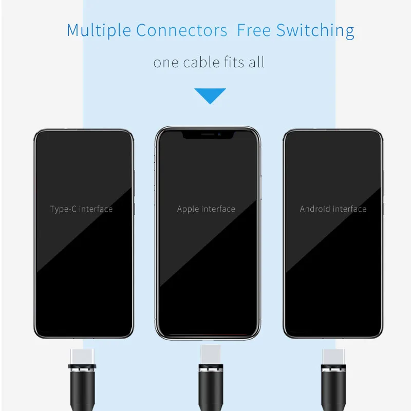 3A Быстрая зарядка Micro USB Магнитный кабель зарядное устройство Тип C Android передачи