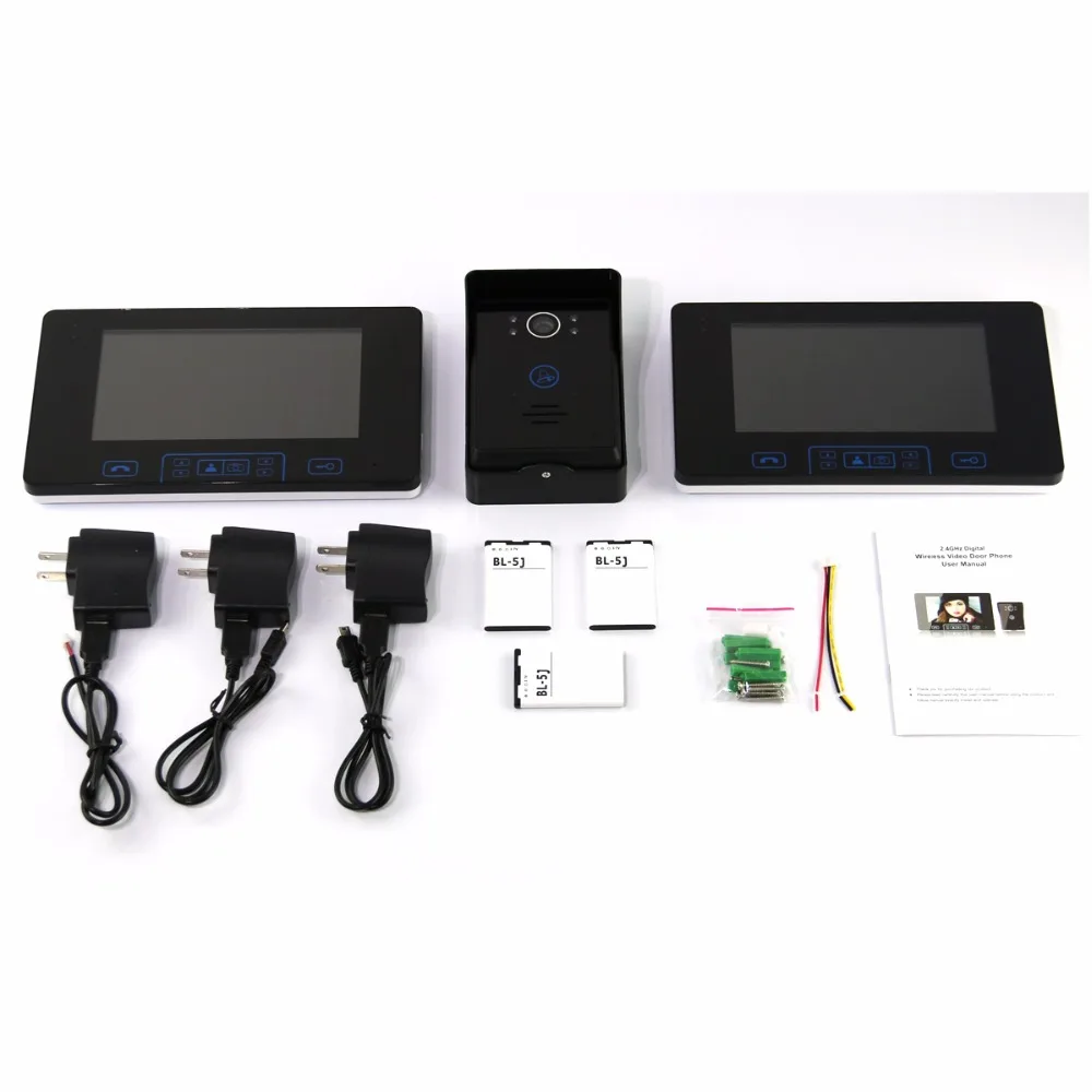 

7 Inch IR Night Vision 1V2 Wireless Two Way Intercom Video Door Phone