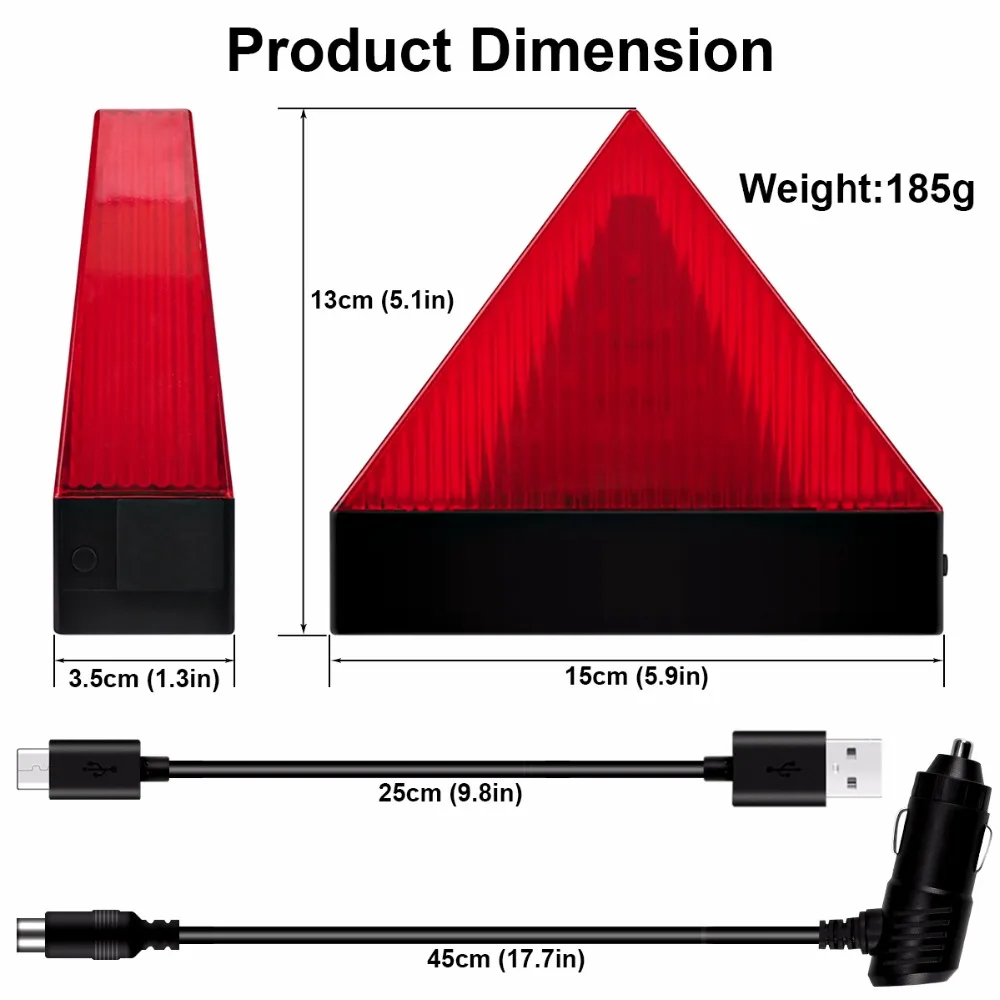 Супер мигающий Треугольники Предупреждение мерцающий светильник светодиодный