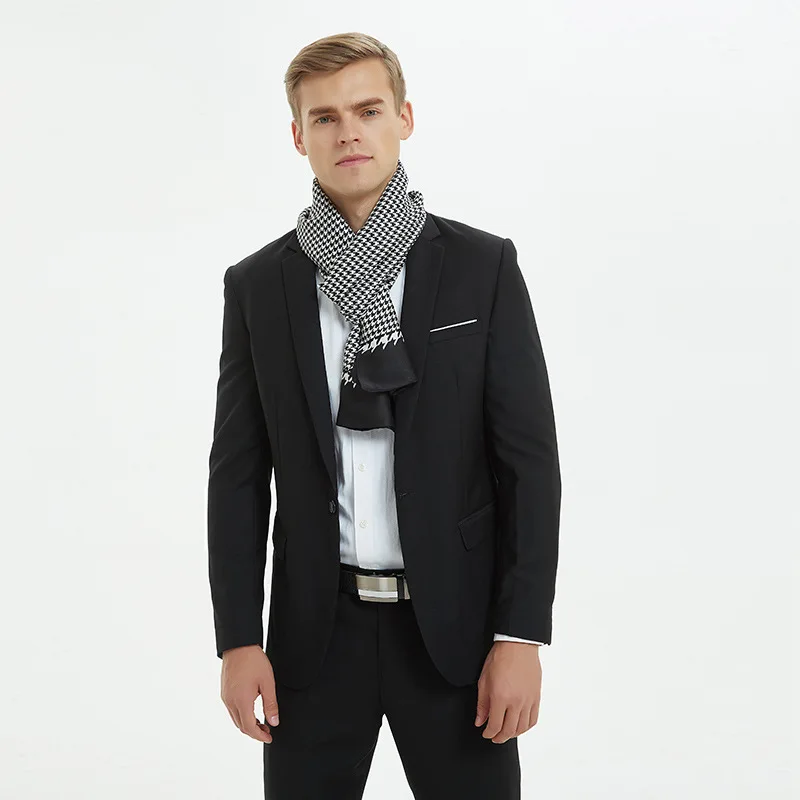 Autumn Winter New Men Silk Strip Scarves Long Double-Sided Men Scarves Custom Gifts Scarf Warm Shawl Wrap Free Shipping 160*30cm