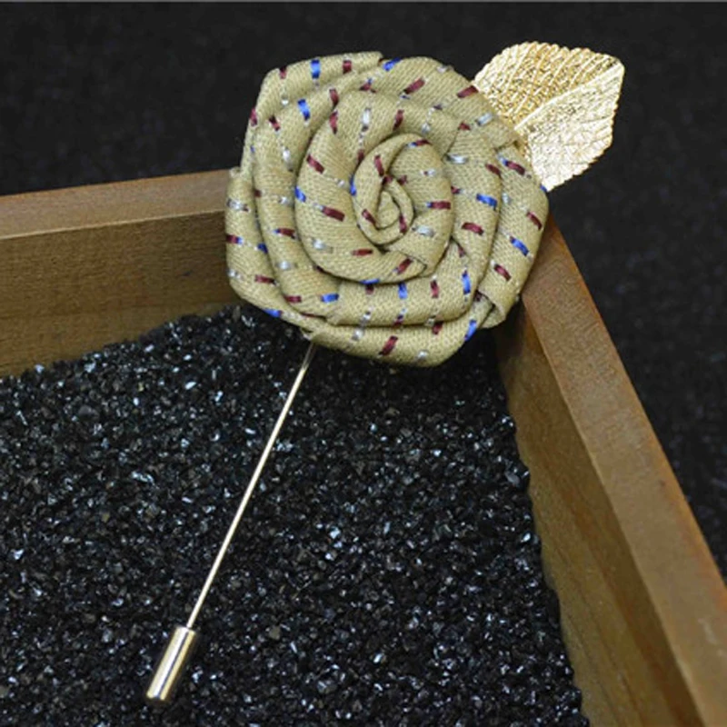 Мужская брошь в виде листьев булавки для лацканов цветка решетку мужчин булавка