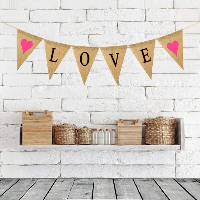 Флаги с сердечками для влюбленных 2 м флажки гирлянда флаги баннер свадьбы