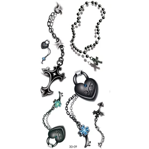 Замок моего сердца 3d временная татуировка боди-арт флэш-Татуировка наклейка 20*10 см крест хна тату для селфи поддельные татуировки наклейка