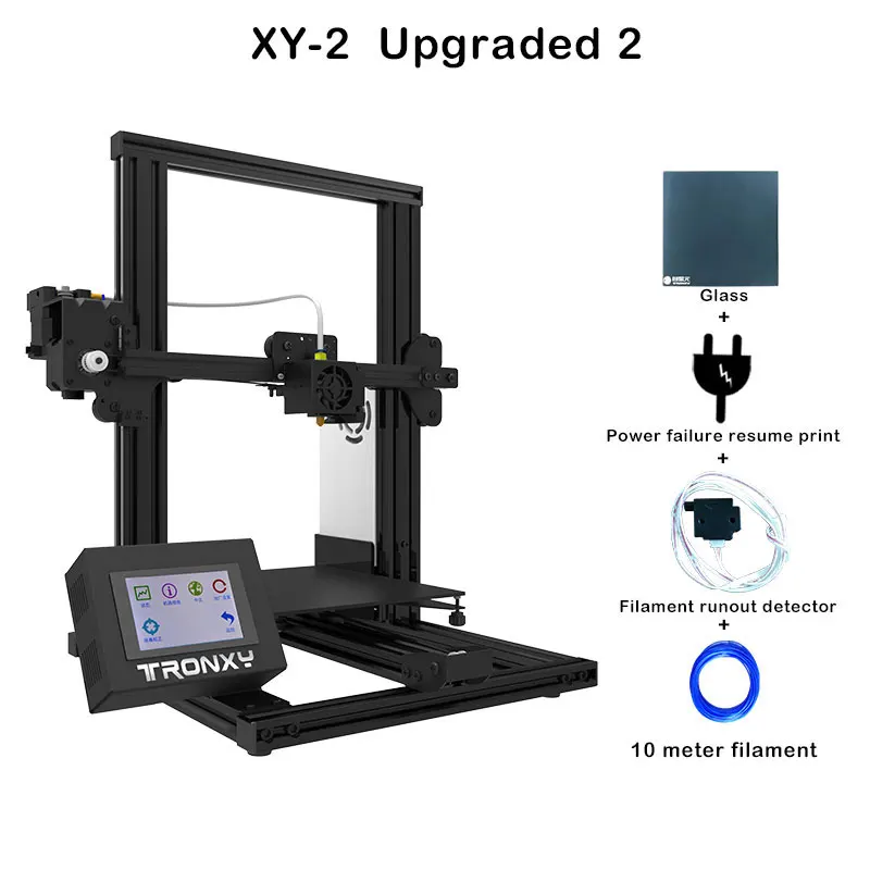 XY-2 Upgraded 2 Tronxy XY-2 быстрая сборка металлический 3d принтер 220*220*260 мм высокая печать Магнитная Тепловая бумага 3,5 дюймов сенсорный экран - Цвет: XY-2 Upgraded 2