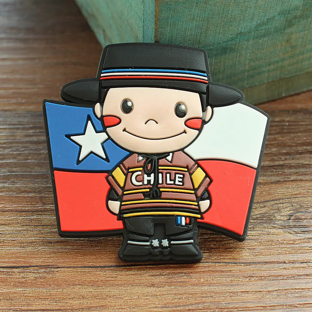 Флаг Чили маленький мальчик Туризм Путешествия Сувенир 3D резиновый магнит на