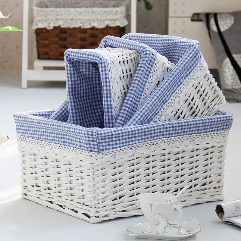 Бытовая Регулируемая корзина для хранения из ротанга большая и маленькая