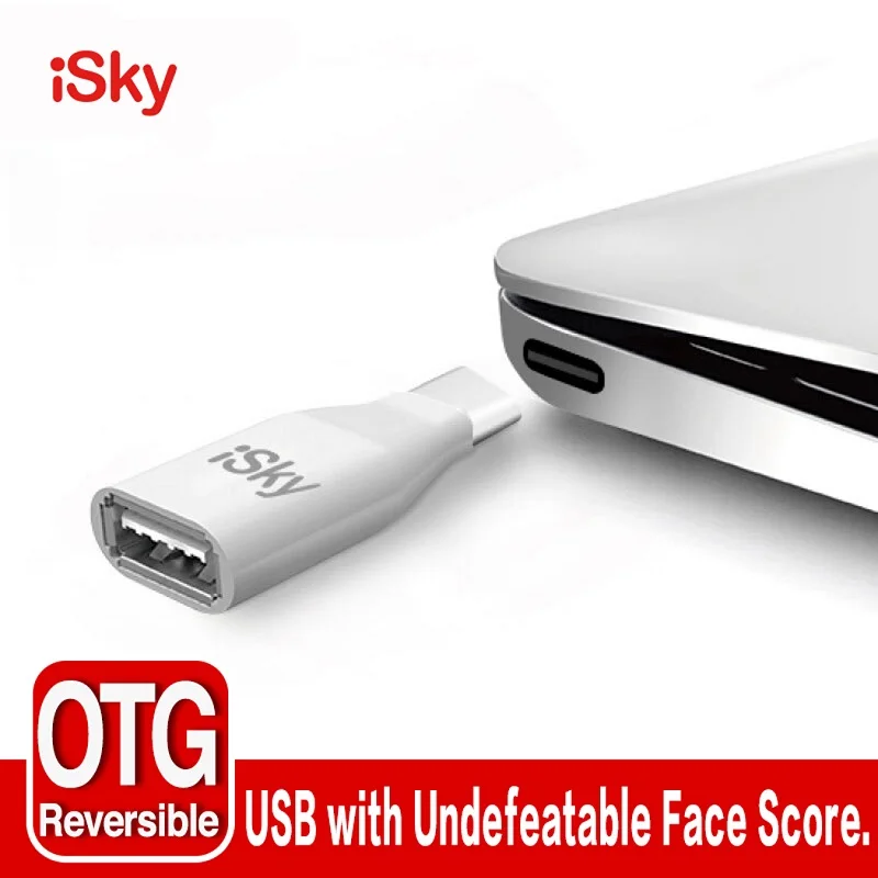 

Переходник iSky TYPE C (штекер-гнездо) в USB (штекер-гнездо), переходник OTG