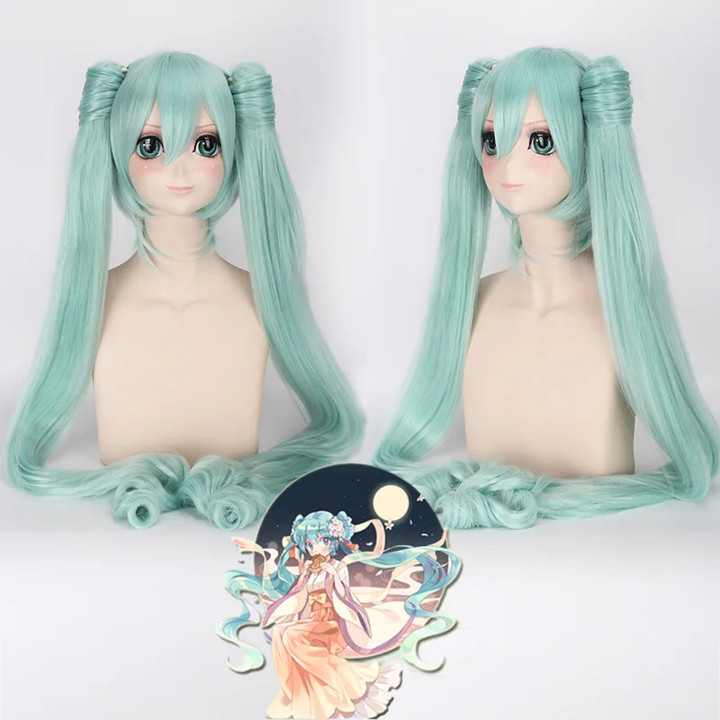 Hatsune парик Мику Горячая Аниме игра музыка длинные прямые кудрявые для косплея