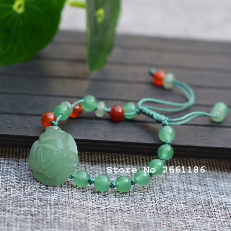 Браслеты из натурального зеленого нефрита резные ювелирные украшения с круглыми