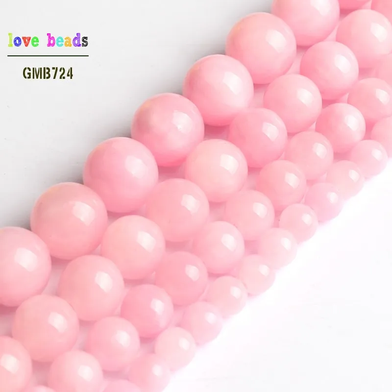 

Wholesale 6mm 8mm 10mm 12mm Pink Stone Round Beads For Jewelry Making 15.5inches DIY Jewellery