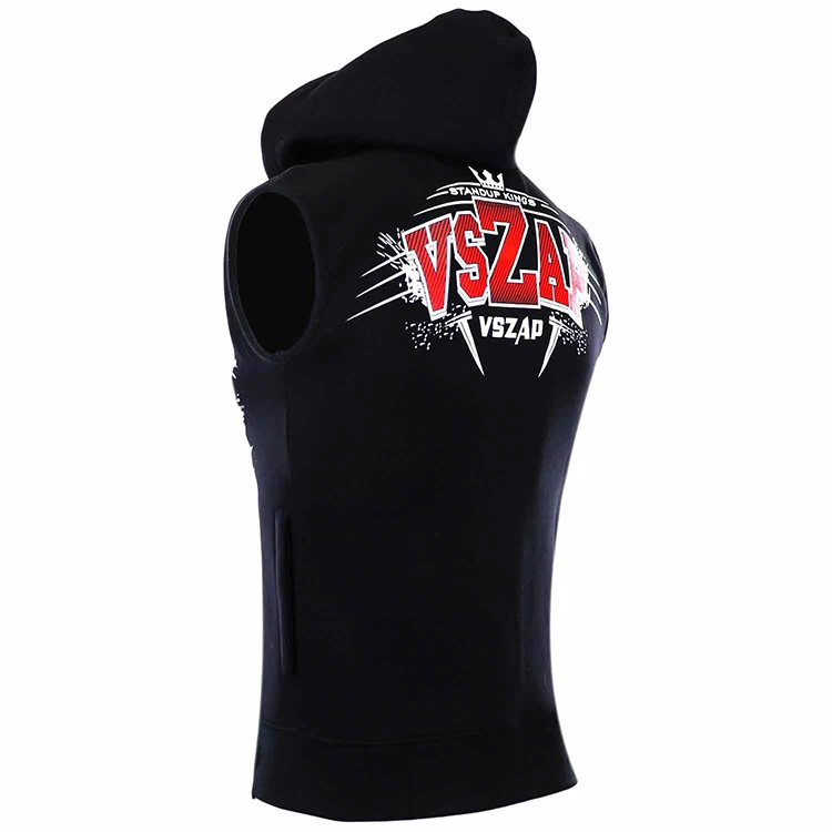VSZAP MMA жилет без рукавов и толстовка с капюшоном тайский боксерский фитнес-бег. |