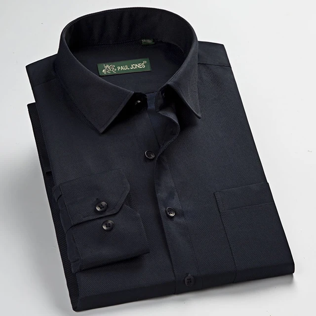 5568 Twill Men's Classic Regular-fit Plain/Striped/Twill Basic Dress Shirts with Pocket Formal Business Long Sleeve Work Office Tops Shirt - Цвет: 5568 Twill