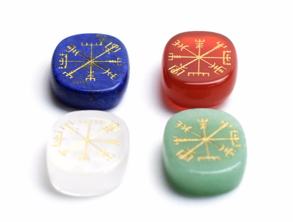 Набор из 4 натуральный чакра камни резные с украшением в виде кристаллов рейки