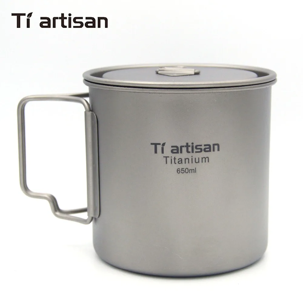 Tiartisan Water Tea Coffee Cup 650ml Odoor Camping Cooking Pot Household Cookware Multipurpose Folding Portable Ta8310