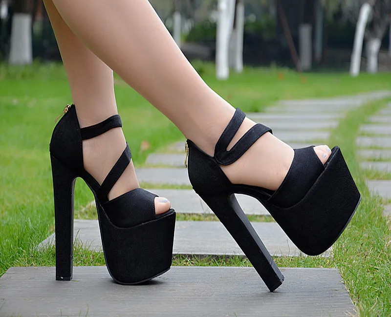 Женские сандалии на очень высоком каблуке 18 см Простые Модные женские босоножки
