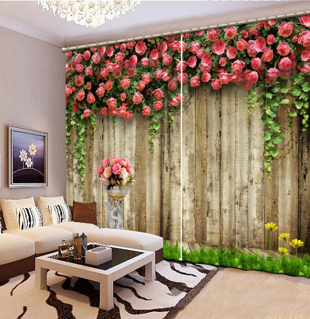 

girl Bedroom Luxury Blackout 3D Window Curtains For Living Room Drapes Cortinas Rideaux Customized size FLOWER Cushions cover