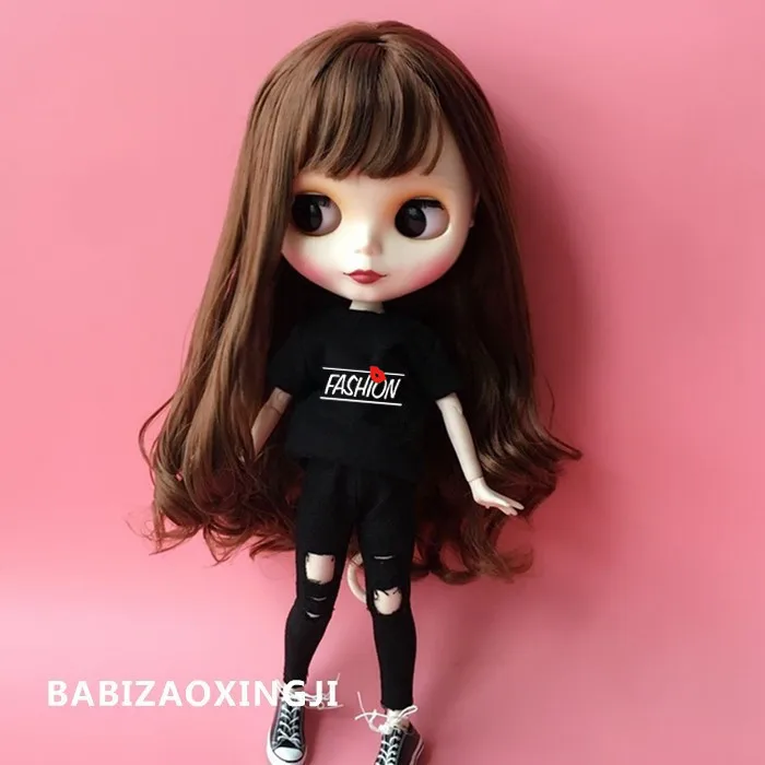 2 шт./компл. Прохладный 1/6 модные blyth кукольные одежда на каждый день футболка +