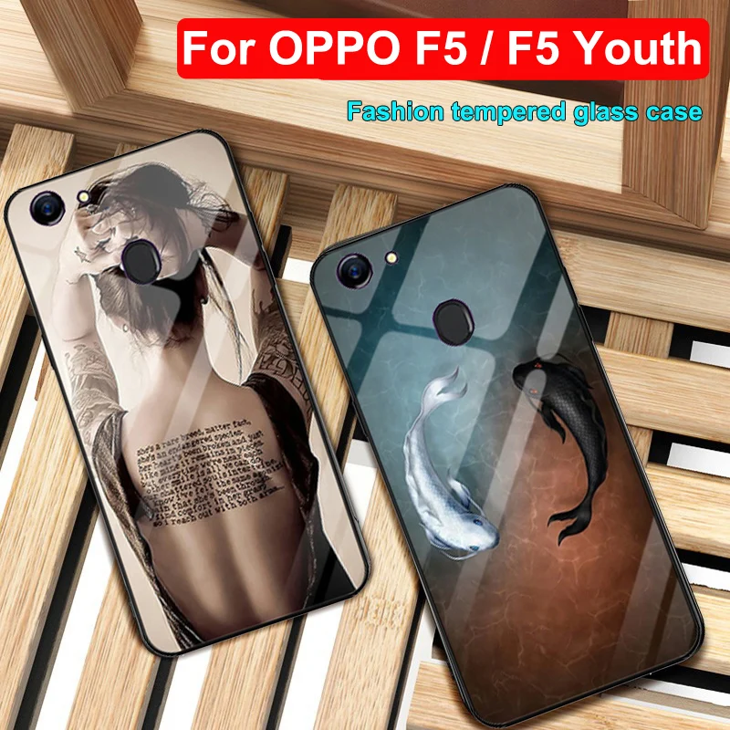 Для OPPO F5 F5Youth чехол 6," закаленное TPU рамка стекло жесткая задняя крышка для OPPO F5 F 5 Youth чехол для телефона OPPOF5 бампер чехол s
