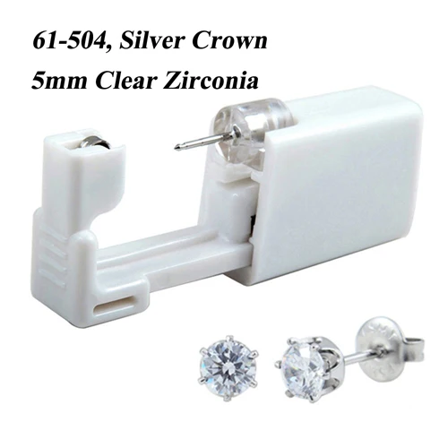 24 шт./кор. не причиняют боли Пирсинг Уха Комплект Одноразовых легче безопасные стерильные носа серьги-гвоздики пирсинг пистолет инструмент для пирсинга набор, серьги, ювелирное изделие - Окраска металла: 61  504
