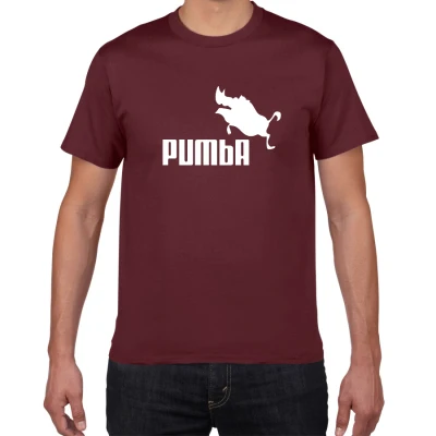 03 wine red Забавная футболка, милые футболки homme Pumba/Pira, мужские хлопковые топы с короткими рукавами, крутая футболка, летний Трикотажный костюм, футболка для мужчин - Цвет: 03 wine red