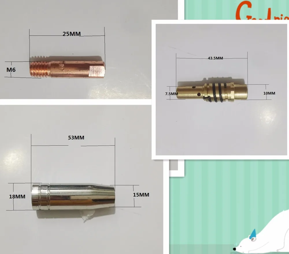 

70PCS CO2 Mig Mag welding torch aircooled MB 15AK swan neck contact tip holder gas nozzle M6*25MM 0.8 1.0