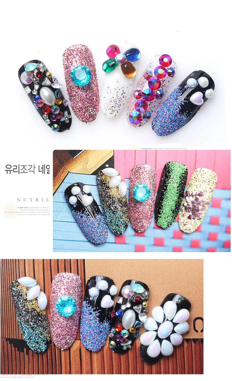 Украшения для дизайна ногтей сверкающие камни из смолы сделай сам наконечники