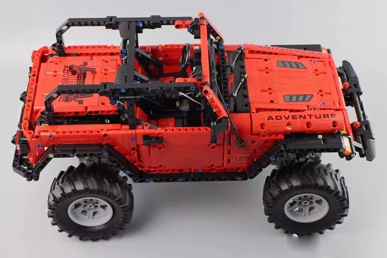Cada C61006 Technic серии RC внедорожный автомобиль авантюрист красный джип модель строительные блоки дистанционное управление RC SUV автомобили кирпичи светодиодные