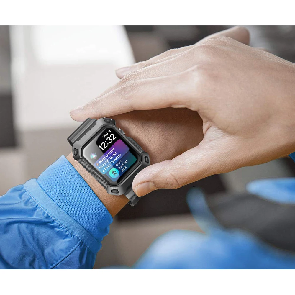 Чехол + ремешок для наручных часов Apple Watch версии 44 мм 40 аксессуары iwatch усиленный