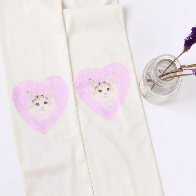 Hot-selling Thin Silk Stockings 80D Japanese Love Cat anti-hook Underpants Printed Pantyhose Wholesale In Summer Of 2019 | Женская