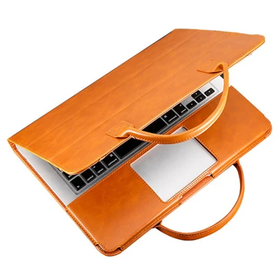 Сумка из искусственной кожи чехол для ноутбука Macbook Air Pro retina 11 12 13 15 15,4 для Mac book 13,3 чехол с сенсорной панелью+ чехол для клавиатуры+ пленка - Цвет: Коричневый