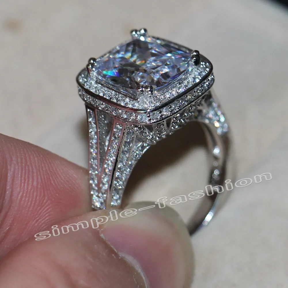 Модные ювелирные изделия Majestic Sensation 192 шт. Cz 5A Циркон Камень 14KT белое золото заполнены обручальное кольцо набор Sz 5-11