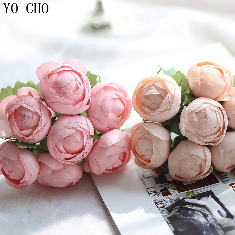 YO CHO искусственные розы шелковые пионы аксессуары для вечерние НКИ Рождества