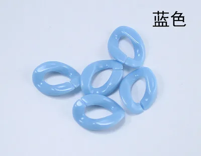 blue 100 шт./пакет Съемная Пластик цветные с пряжкой и отделкой из бисера; сумочка "сделай сам" ключевой ремень Цепочки и ожерелья аксессуары акриловые цепи 17*23 см - Окраска металла: blue