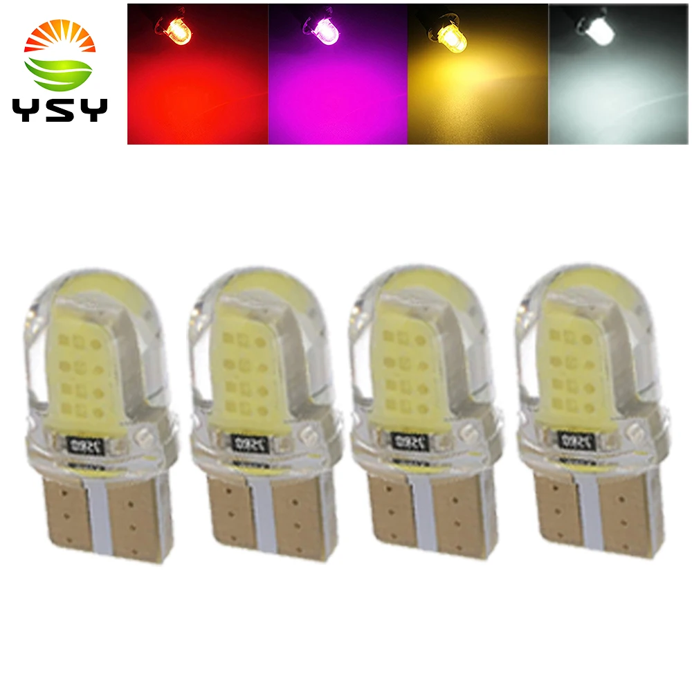 YSY 4 шт. t10 светодиодные белые лиценсветильник лампы led 194 168 W5W COB 8SMD парковочные