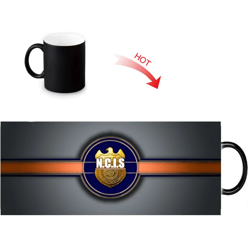 Волшебные кружки NCIS DIY меняющие тепло цвета чашка для кофе с молоком черная