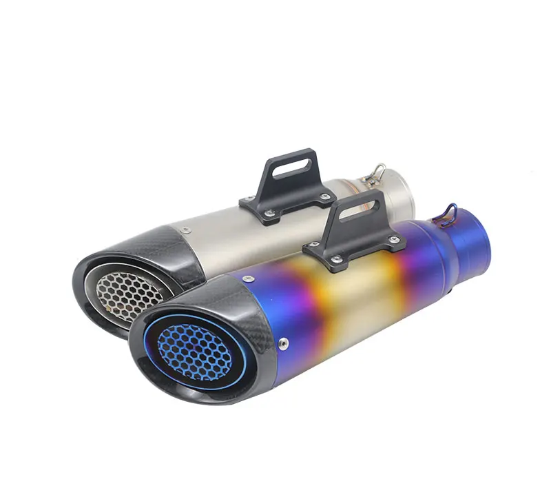 ZSDTRP 60mm Inlet Motorcycle Exhaust Pipe Muffler SC GP Escape Exhaust Mufflers Titanium Alloy Exhaust Pipe