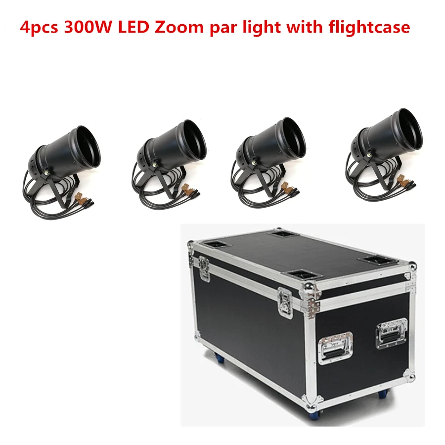 4 шт. LED ZOOM 5 50 градусов 300 Вт COB Par Light с flightcase RGBW 3200 K 7500 теплый белый/2в1 64|Эффект